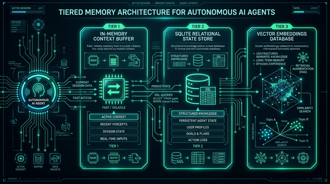 Tiered Memory Architecture for Autonomous AI Agents