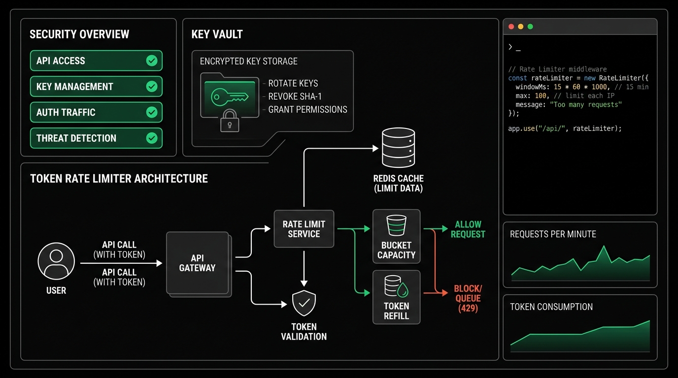 Token Rate Limiter Architecture & Key Vault Management