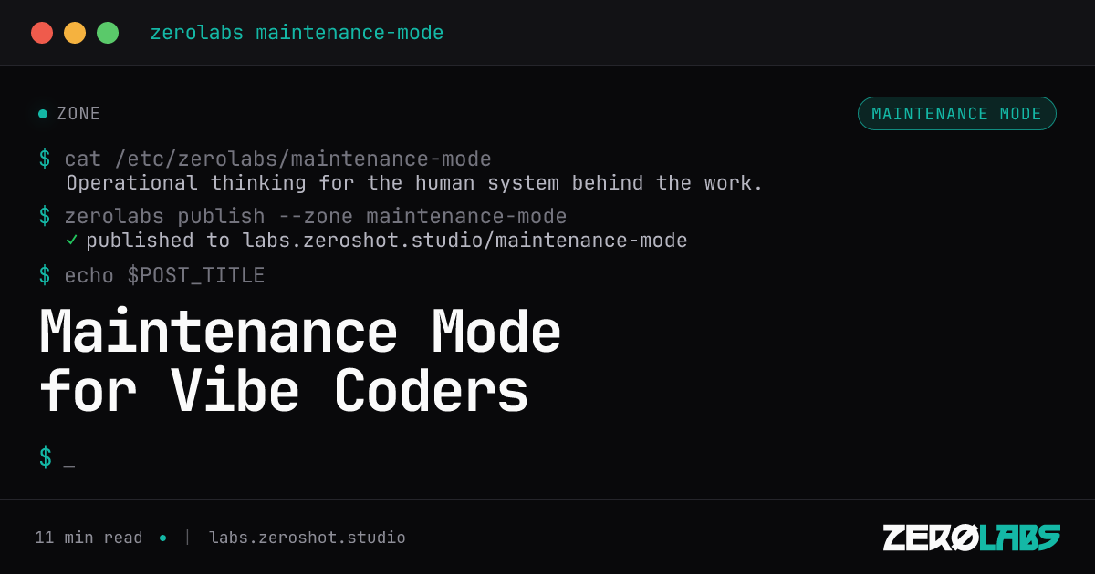 Maintenance Mode for Vibe Coders