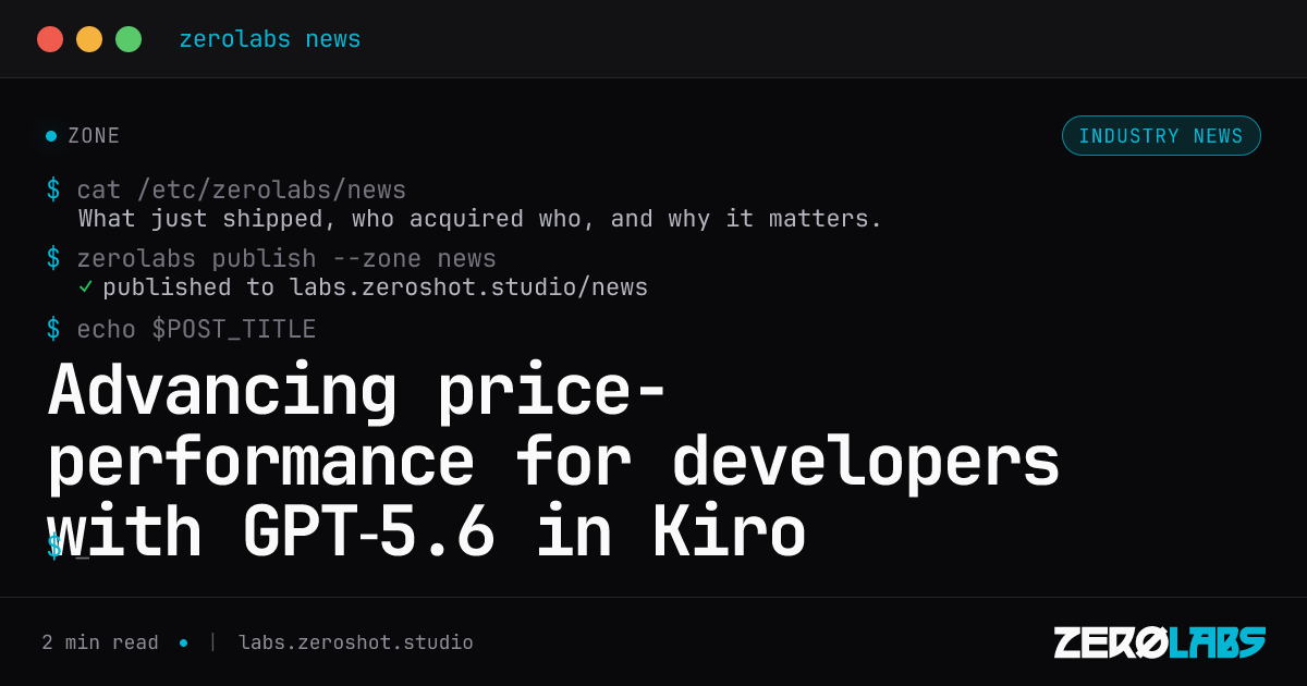 Advancing price-performance for developers with GPT‑5.6 in Kiro