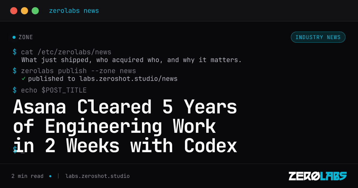 Asana Cleared 5 Years of Engineering Work in 2 Weeks with Codex