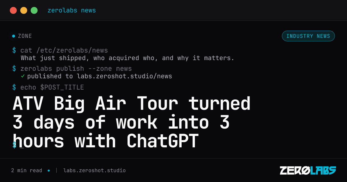 ATV Big Air Tour turned 3 days of work into 3 hours with ChatGPT