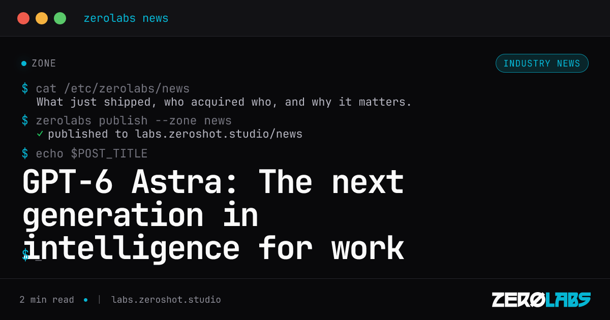 GPT-6 Astra: The next generation in intelligence for work