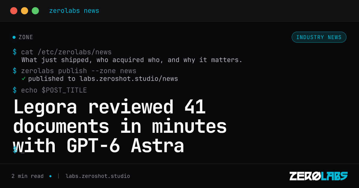 Legora reviewed 41 documents in minutes with GPT-6 Astra