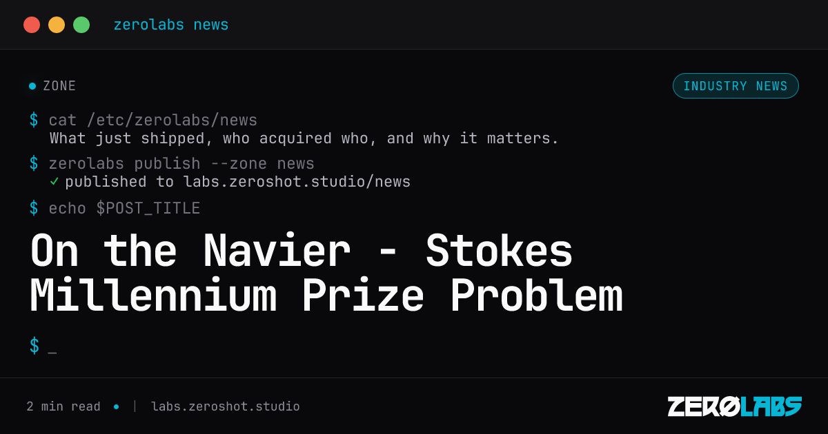 On the Navier - Stokes Millennium Prize Problem