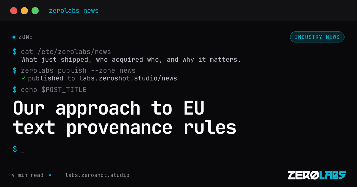 Our approach to EU text provenance rules