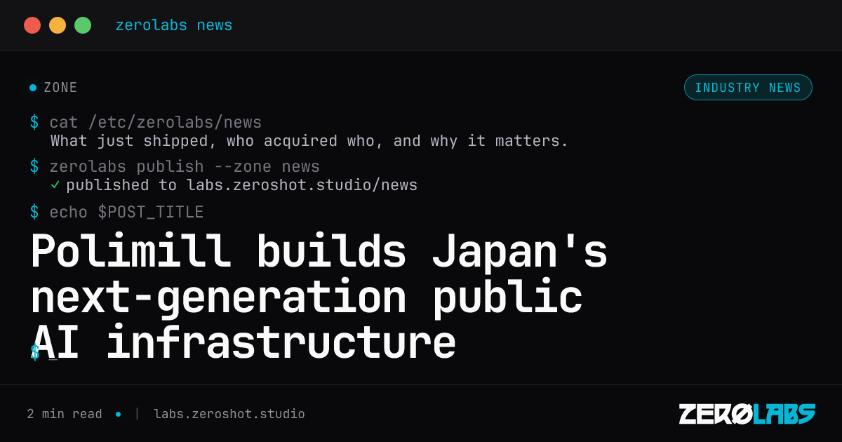 Polimill builds Japan's next-generation public AI infrastructure