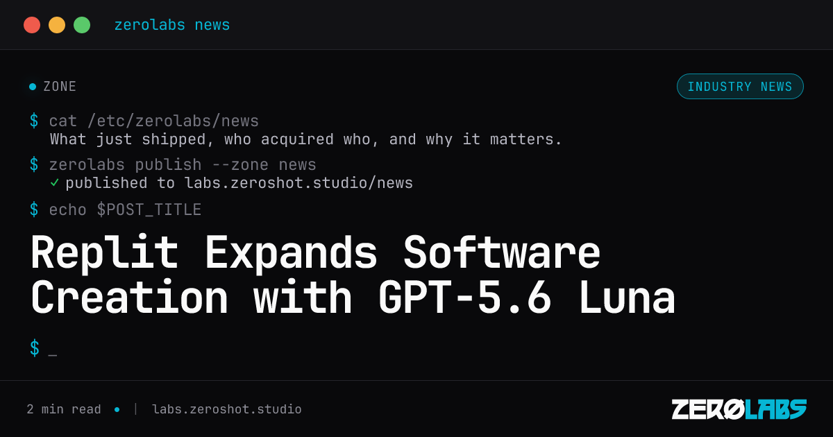 Replit Expands Software Creation with GPT-5.6 Luna