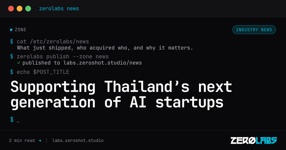 Supporting Thailand’s next generation of AI startups