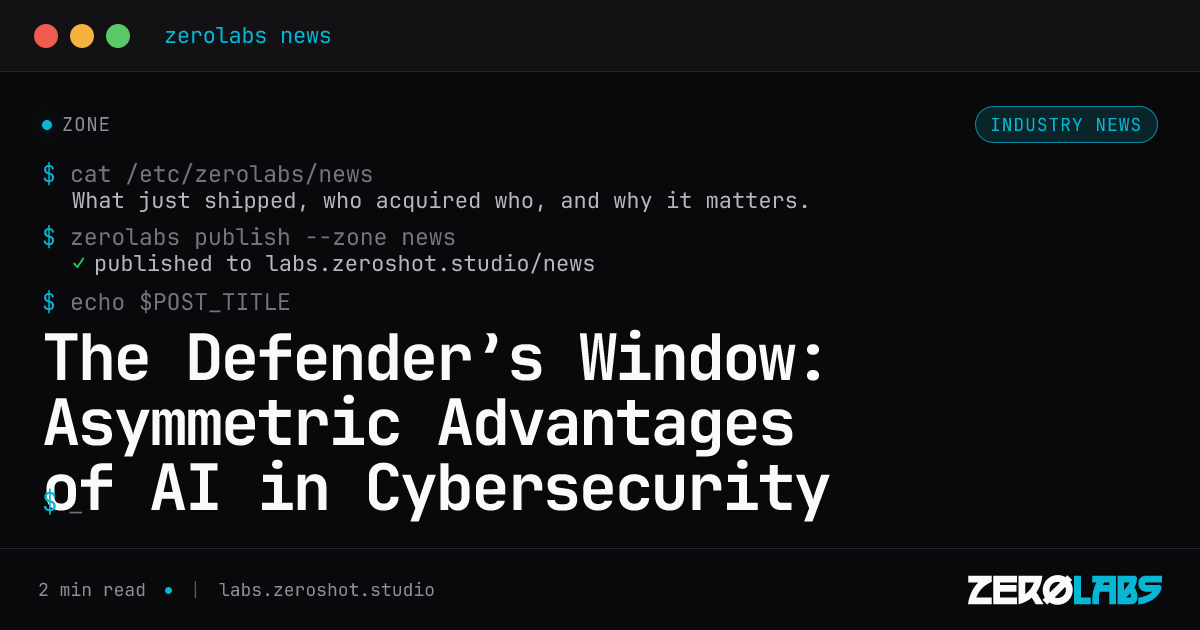 The Defender’s Window: Asymmetric Advantages of AI in Cybersecurity