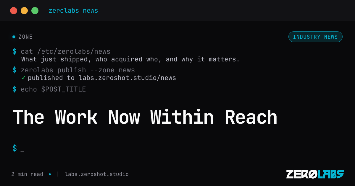 The Work Now Within Reach