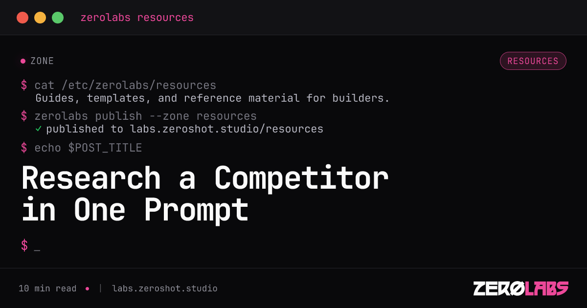 Research a Competitor in One Prompt | ZeroLabs