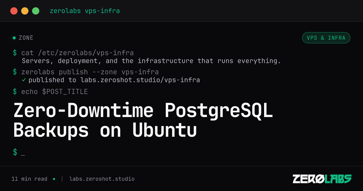 Zero-Downtime PostgreSQL Backups on Ubuntu